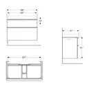 Тумба под раковину Geberit Smyle Square 88,4 см, орех тёмный (500.354.JR.1)