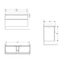Тумба под раковину Geberit Smyle Square 118,4 см, орех тёмный (500.355.JR.1)