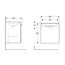 Тумба под раковину Geberit Selnova Square slim rim 58,8 см, орех матовый (501.222.00.1)