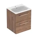 Тумба с раковиной Geberit Selnova Square slim rim 55 см, орех тёмный (501.234.00.1)