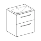 Тумба с раковиной Geberit Selnova Square slim rim 60 см, орех тёмный (501.238.00.1)