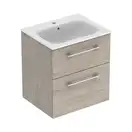 Тумба с раковиной Geberit Selnova Square slim rim 60 см, светлый орех (501.239.00.1)