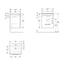 Тумба с раковиной Geberit Selnova Square slim rim 55 см, орех тёмный (501.250.00.1)