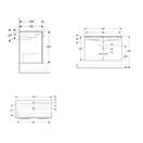 Тумба с раковиной Geberit Selnova Square slim rim 100 см, орех тёмный (501.262.00.1)