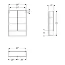 Зеркальный шкафчик Geberit Selnova Square 58,8 х 17,5 х h85 см, орех светлый (501.267.00.1)