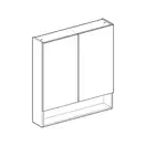Зеркальный шкафчик Geberit Selnova Square 78,8 х 17,5 х h85 см, орех тёмный (501.270.00.1)