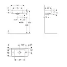 Маленькая (мини) раковина Geberit Selnova Compact 50 х 25 см, с 1 отверстием под смеситель справа (501.507.00.1)