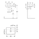 Маленькая (мини) раковина Geberit Selnova Compact 45 х 34 см, с 1 отверстием под смеситель (501.548.00.1)