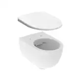 Унитаз подвесной Rimfree (безободковий), закрытая форма Geberit Selnova Square с сиденьем Soft Close QuickRelease (500.694.01.2+500.335.01.1)
