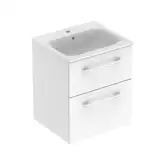 Тумба с раковиной Geberit Selnova Square slim rim 55 см, белый глянцевый (501.232.00.1)