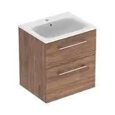 Тумба с раковиной Geberit Selnova Square slim rim 60 см, орех тёмный (501.238.00.1)