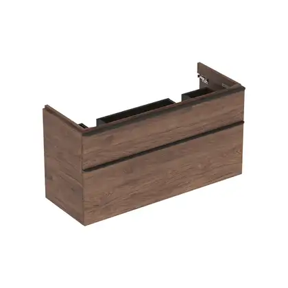 Тумба под двойную раковину Geberit Smyle Square 118,4 см, орех тёмный (500.356.JR.1)