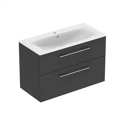 Тумба с раковиной Geberit Selnova Square slim rim 100 см, лава матовая (501.245.00.1) Тумба с раковиной Geberit Selnova Square slim rim 100 см, лава матовая (501.245.00.1)