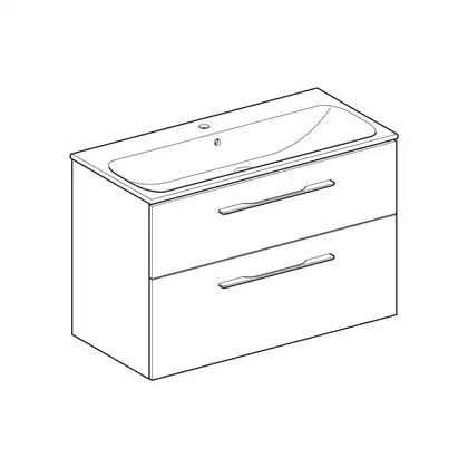 Тумба с раковиной Geberit Selnova Square slim rim 100 см, орех светлый (501.247.00.1)