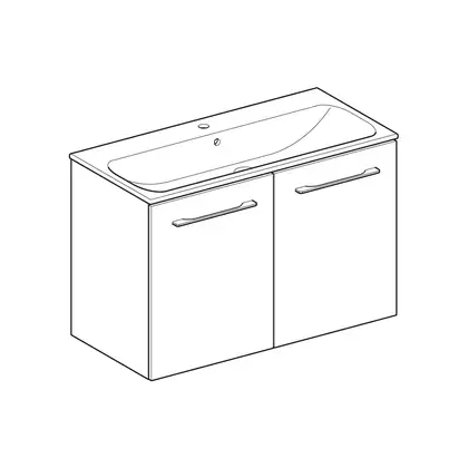 Тумба с раковиной Geberit Selnova Square slim rim 100 см, лава матовая (501.261.00.1)