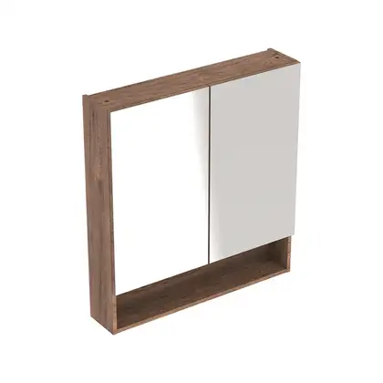 Зеркальный шкафчик Geberit Selnova Square 78,8 х 17,5 х h85 см, орех тёмный (501.270.00.1)