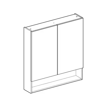 Зеркальный шкафчик Geberit Selnova Square 78,8 х 17,5 х h85 см, орех тёмный (501.270.00.1)