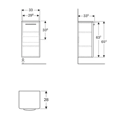Шкафчик Geberit Selnova Square 33 х 33,5 х h65,4 см, лава матовая (501.393.JK.1)