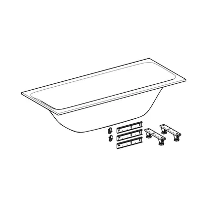 Ванна акриловая 190 х 90 х h46,6 см Geberit Tawa, slim rim, Duo в комплекте с ножками (554.125.01.1)