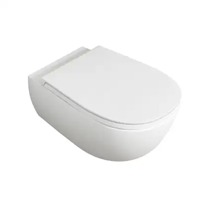 Унитаз подвесной Goclean® (безободковый) Flaminia IO с сиденьем Soft Close Slim, цвет - Milky White (IO118G+IOCW07BM)