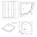 Душевая кабина Lidz Wieza SC80x80.SAT.LOW.L, стекло Linie 4 мм (LWISC8080SATLOWL)