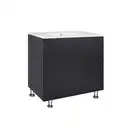 Комплект Qtap Tern 800х725х437 Matt black тумба напольная + раковина врезная, с полотенцедержателем QT1771TNЛ8023080CG (QT1771TNL8023080CMB)