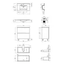 Комплект Qtap Tern 800х725х437 Matt black тумба напольная + раковина врезная, с полотенцедержателем QT1771TNЛ8023080CG (QT1771TNL8023080CMB)