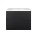 Комплект Qtap Tern 700х580х437 Matt black тумба напольная + раковина врезная, с полотенцедержателем QT1772TPЛ7023070CG (QT1772TPL7023070CMB)