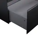 Комплект Qtap Tern 700х580х437 Matt black тумба напольная + раковина врезная, с полотенцедержателем QT1772TPЛ7023070CG (QT1772TPL7023070CMB)