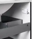 Комплект Qtap Tern 700х580х437 Matt black тумба напольная + раковина врезная, с полотенцедержателем QT1772TPЛ7023070CG (QT1772TPL7023070CMB)