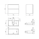 Тумба подвесная Qtap Tern 700х580х437 Matt black с полотенцедержателем QT1774TPL702MB