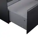 Тумба подвесная Qtap Tern 700х580х437 Matt black с полотенцедержателем QT1774TPL702MB