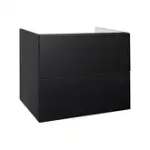 Тумба подвесная Qtap Tern 700х580х437 Matt black с полотенцедержателем QT1774TPL702MB
