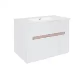 Комплект Qtap Virgo 800х580х437 White/Whitish oak тумба подвесная + раковина врезная  QT1872TPА8013080CW (QT1872TPА8013080CWWO)