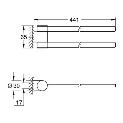 Подвійний тримач для рушників Grohe Selection (41063000)