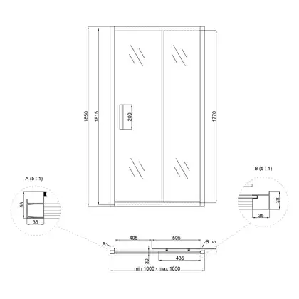 Lidz Zycie Душові двері в нішу 100x185, хром (LZSD100185CRMFR)