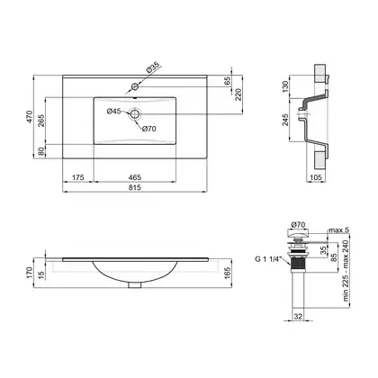 Раковина Qtap Albatross E 800х460х180 White с донным клапаном QT01119080EW Раковина Qtap Albatross E 800х460х180 White с донным клапаном QT01119080EW