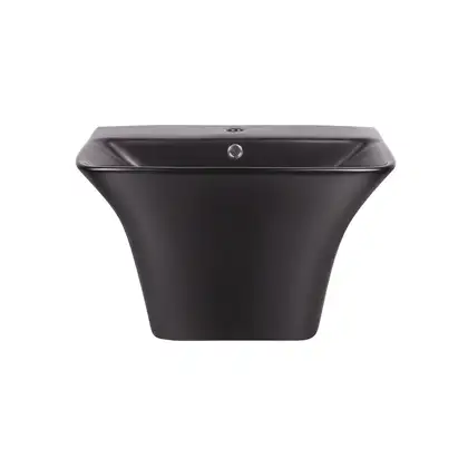 Раковина подвесная моноблок Qtap Crow 600х430х385 Matt black с донным клапаном QT0511G835MB
