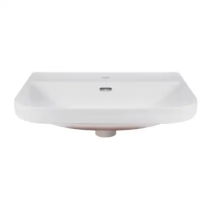 Раковина Qtap Stork 565х475х180 White с донным клапаном QT1511L736W