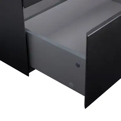 Комплект Qtap Tern 600х725х437 Matt black тумба напольная + раковина врезная, с полотенцедержателем QT1771TNЛ6023060CG (QT1771TNL6023060CMB)