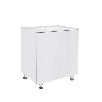 Комплект Qtap Tern 700х725х437 White тумба напольная + раковина врезная, с полотенцедержателем QT1771TNЛ7013070CW (QT1771TNL7013070CW)