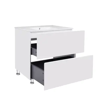 Комплект Qtap Tern 800х725х437 White тумба напольная + раковина врезная, с полотенцедержателем QT1771TNЛ8013080CW (QT1771TNL8013080CW)