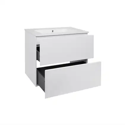 Комплект Qtap Tern 600х580х437 White тумба напольная + раковина врезная, с полотенцедержателем QT1772TPЛ6013060CW (QT1772TPL6013060CW)