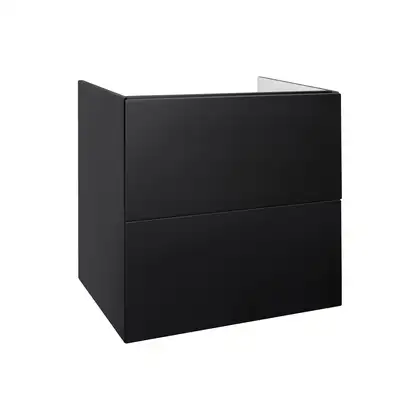 Тумба подвесная Qtap Tern 600х580х437 Matt black с полотенцедержателем QT1774TPL602MB