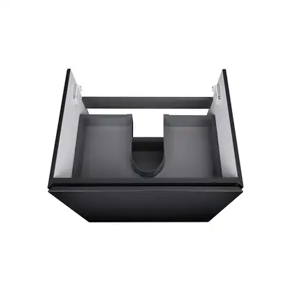 Тумба подвесная Qtap Tern 600х580х437 Matt black с полотенцедержателем QT1774TPL602MB