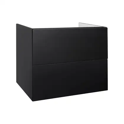 Тумба подвесная Qtap Tern 700х580х437 Matt black с полотенцедержателем QT1774TPL702MB