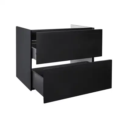 Тумба подвесная Qtap Tern 700х580х437 Matt black с полотенцедержателем QT1774TPL702MB