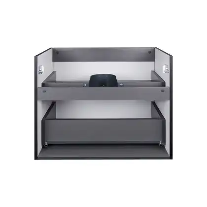 Тумба подвесная Qtap Tern 700х580х437 Matt black с полотенцедержателем QT1774TPL702MB