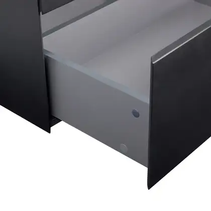 Тумба подвесная Qtap Tern 700х580х437 Matt black с полотенцедержателем QT1774TPL702MB