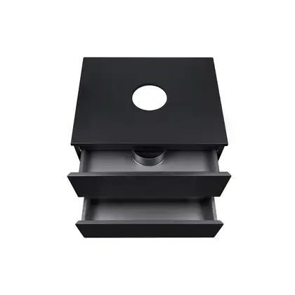 Тумба подвесная Qtap Tern 600х476х469 Matt black со столешницей и полотенцедержателем QT1774TPЛ602G (QT1779TPL602MB)